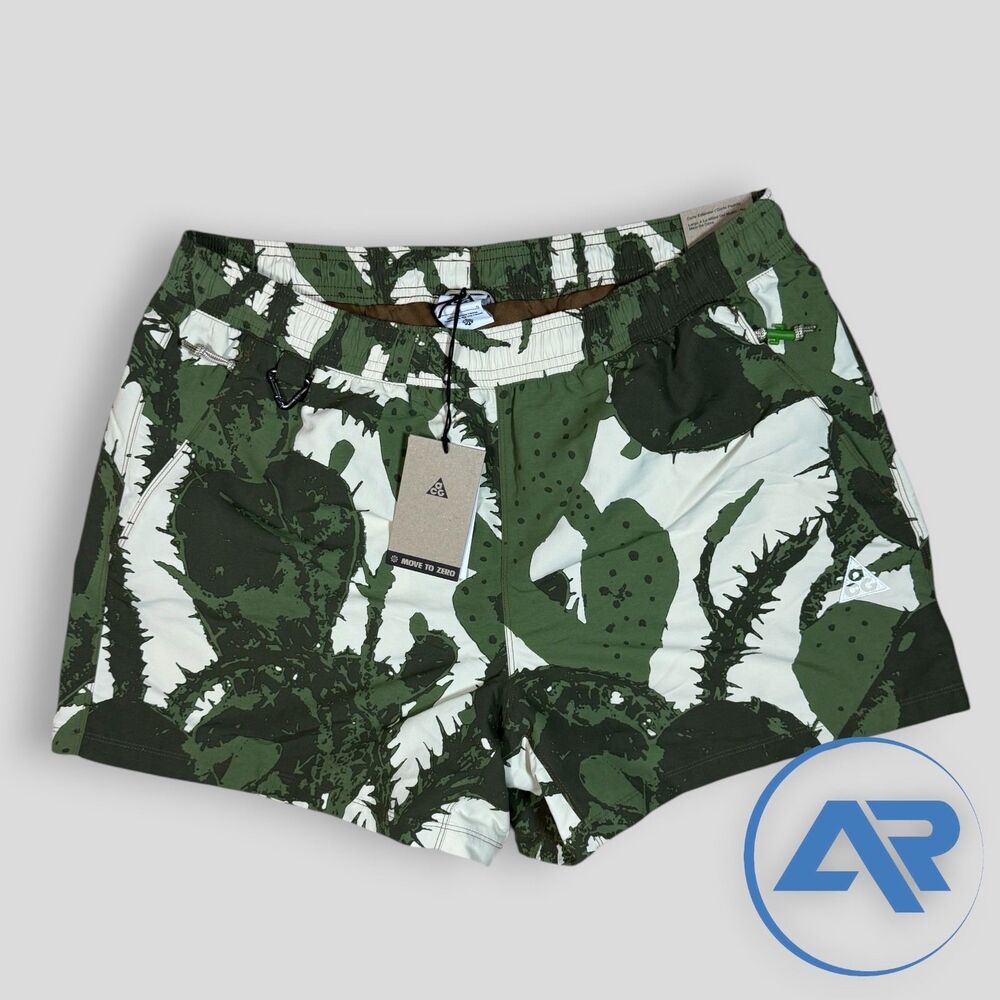 Nike ACG Reservoir Goat 5” Shorts Green Cactus Print Men's Size Large HV0595-229